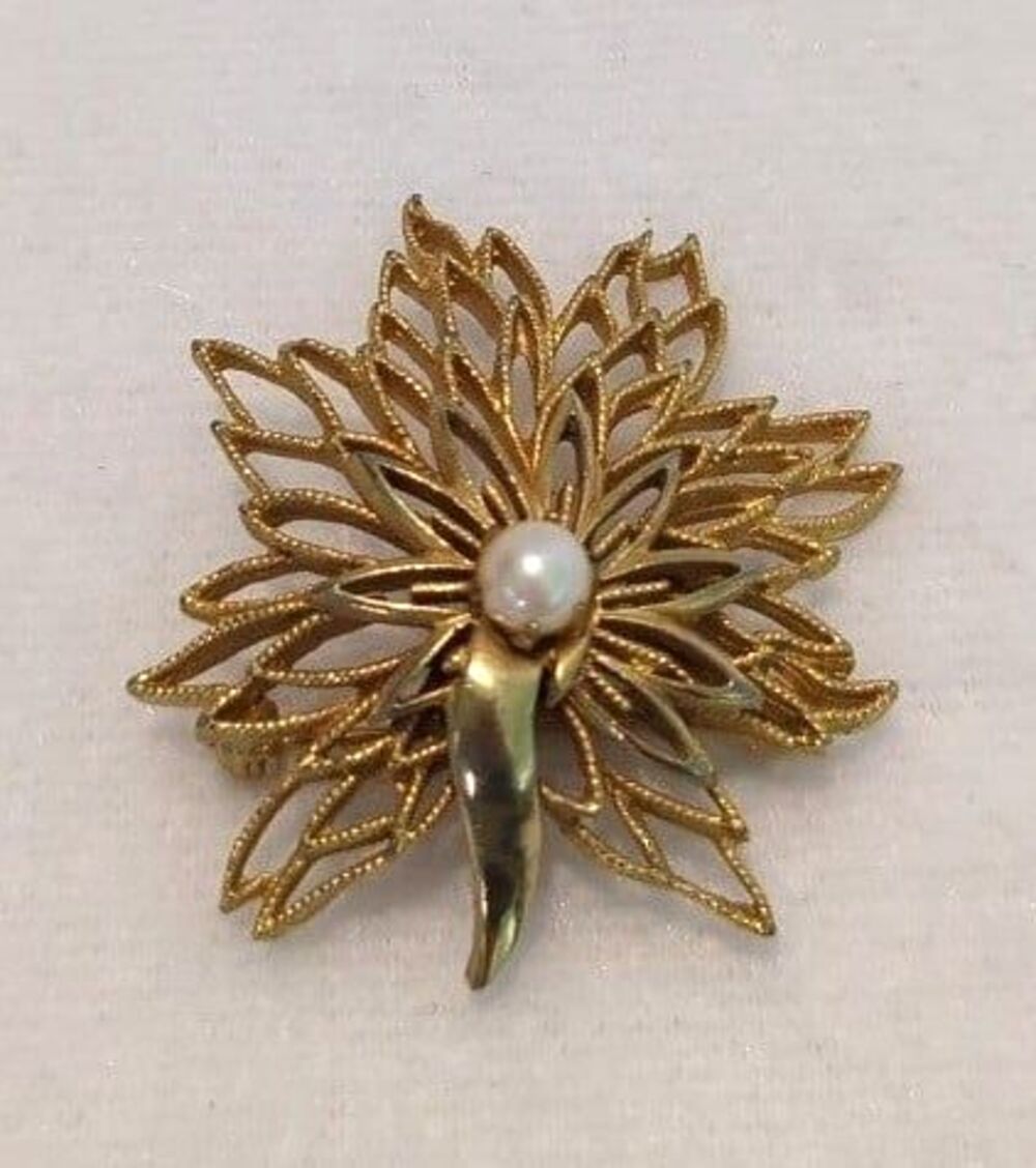 Layered Open Flower Brooch